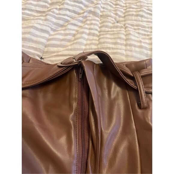 LULUS VEGAN LEATHER SHORTS - Picture 4 of 12